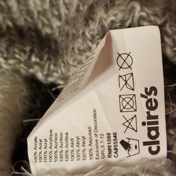 Claire's Owl Beanie for girls with sequins 7-12 - Picture 3 of 4